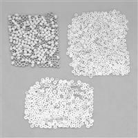 Silver Plated Base Metal Spacer Beads (Pack of 1100) - Ridged, Disk and Flower