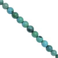 70cts Chrysocolla Smooth Round Approx 5 to 8mm, 22cm Strand