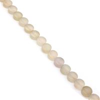 200cts White Onyx Plain Coins Approx 12mm, 35cm Strand