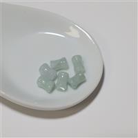Type A Green & White Jadeite Bones Beads Approx 8x10mm, 6pcs