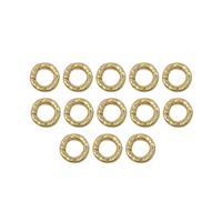 Gold Colour Plated Copper Textured Jump Rings, ID 3mm, OD 5mm (150pcs)