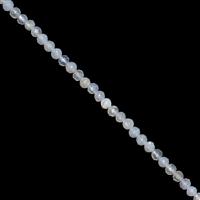 10cts Blue Lace Agate Faceted Round Approx 2mm, 38cm Strand