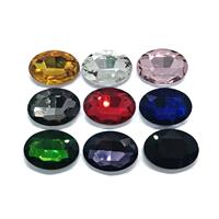 Glass Oval, Approx 30mm in Red, Pink, White, Silver, Black, Blue, Green, Purple & Yellow (1pack)