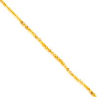 25cts Citrine Faceted Rondelles Approx 2x3mm, 38cm Strand