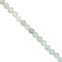 16cts Aquamarine Faceted Round Approx 2 to 3mm, 30cm Strand