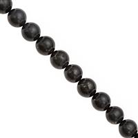 120cts Shungite Smooth Round Approx 9.50 to 10mm, 20cm Strand 