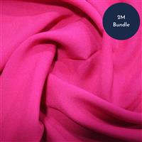 Raspberry Viscose Chalis Fabric Bundle 2m. Save £5