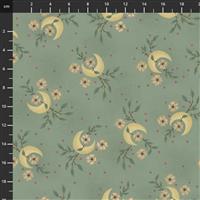Henry Glass Parlour Pretties Sprigs Teal Extra Wide Backing Fabric 0.5m (274cm Width)