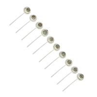 925 Sterling Silver Beaded Head Pins With 3mm Round Labradorite - 40mm, Width 0.5mm - (10pcs)