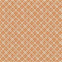 Heather Peterson Indigo Garden Flowerheads Orange Fabric 0.5m