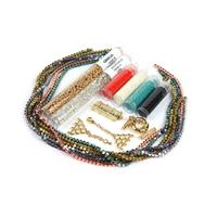 PARTY! 6 x Haematite Fancy Beads, 6x Seed Bead Tubes & Gold Plated Clasp Bundle 