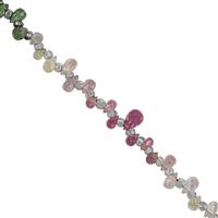 18cts Multi-Colour Sapphire Side Drill Faceted Drop Approx 2x3 to 5.5x3.5mm, 23cms Strand With Spacers