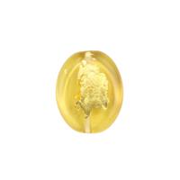 Preciosa Light Yellow Gold Foil Lampwork Beads, Approx 22x18mm (1pc)
