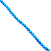 110cts Stabilized Turquoise (Sleeping Beauty Blue), Round Bead, 6mm, 38cm Strand