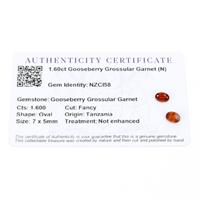 1.6cts Gooseberry Grossular Garnet 7x5mm Oval Pack of 2 (N)