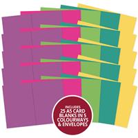 Hunkydory A5 Card Blanks & Envelopes - Brights x 25