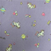 Pastel Life Unicorns On Lilac Fabric 0.5m - exclusive