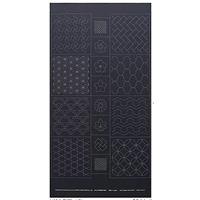 Sashiko Tsumugi Preprinted Geo 19 Black Fabric Panel 108x61cm 