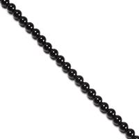 30 cts Black Agate Plain Rounds Approx 4mm,38cm Strand