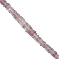 13cts Natural Purple Sapphire Faceted Wheels Approx 2x1 to 4x1mm, 10cm Strand