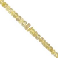 40cts Lemon Quartz Faceted Rondelle Approx 3x1 to 6x4mm, 24cm Strand