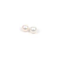 White Freshwater Cultured Near Round Pearls Approx 10-11mm, 1 Pair