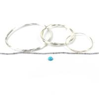 Waterlight; Turquoise Faceted Round, Labradorite Plain Rounds & Sterling Silver Wires 
