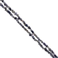 865cts Iolite Chips Approx 4x7 to 5x8mm, 100" Endless Chips Strands