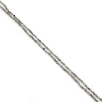 50cts Labradorite Faceted Rounds Appox 3mm, 36" Strand