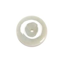 35cts Type A White & Green Jadeite Donut Approx 25mm 1pc