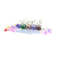 Purple Flower Fairy House;5x Seed Beads 11/0, Glass Flower Beads & Faceted Round Beads with FREE Pattern Sheet