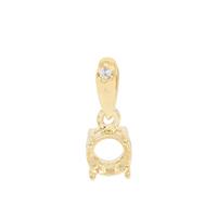 Gold Plated 925 Sterling Silver Round Pendant Mount (To fit 5mm gemstone) Inc. 0.02cts White Zircon Brilliant Cut Rounds 1.25mm - 1 pcs