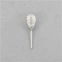 925 Sterling Silver Rounded Drop 0.04cts Diamond Bail Approx 1mm
