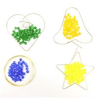 Rainbow Snowflake; Holiday Wire Forms Set & 4 x Glass Beads
