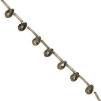 90cts Pyrite Faceted Top-Drilled Drops, Approx9x6mm, 30 pcs