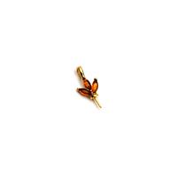 Baltic Cognac Amber Gold Plated Sterling Silver Marquise Pendant Peg (1pk)
