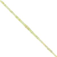 20cts Chrysoberyl Graduated Faceted Rondelles Approx 2x1 to 5x2mm, 18cm Strand.