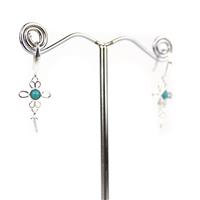 925 Sterling Silver With Turquoise Earrings (1Pair)