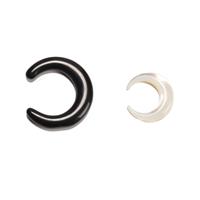White Shell Crescent Horn Approx 20mm & 15cts Black Obsidian Crescent Horn Approx 30mm,2pcs