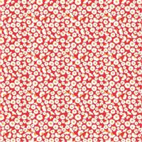 Poppie Cotton Hopscotch & Freckles Daisies Red Fabric 0.5m