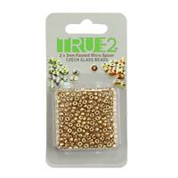 True2 Micro Facted Spacer Beads Pale Bronze Gold, 2x3mm (2GM)
