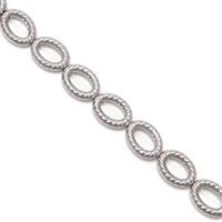 160cts Silver Haematite Hollow Oval Rings Approx 12x16mm, 38cm Strand