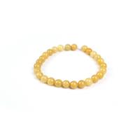 Type A 80cts Yellow Honey Jadeite Plain Rounds Approx 8mm, 19cm Strand
