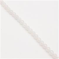 145cts White Onyx Faceted Rounds Approx 8mm, 36cm Strand