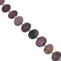 55cts Stichtite Faceted Oval Approx 10x7 to 16x11mm, 15cm Strand With Spacers