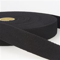 Black Trim Webbing Cotton 25mm x 0.5m (Cut To Order)
