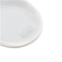 3cts White Nephrite Half Drilled Plain Rounds Approx 6mm, 2pcs