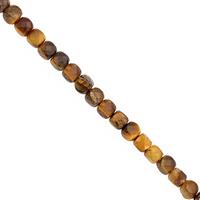 62cts Tiger Eye Faceted Cube Approx 3.70 to 4mm, 38cm Strand