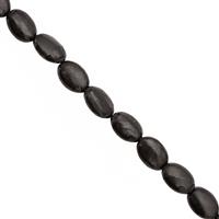 70cts Shungite Smooth Oval Approx 13x9.5 to 14x10mm, 20cm Strand