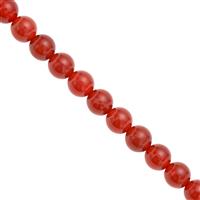 125cts Red Onyx Smooth Round Approx 8mm, 28cm Strand